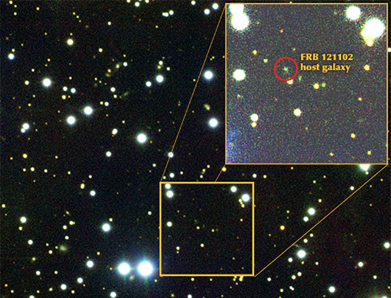 The location of the fast radio burst’s host galaxy Credit: Gemini Observatory/AURA/NSF/NRC