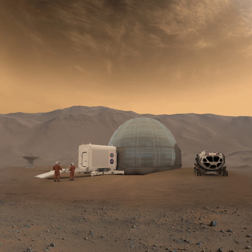 An artist's rendering of the Mars Ice Home concept. Credits: NASA/Clouds AO/SEArch