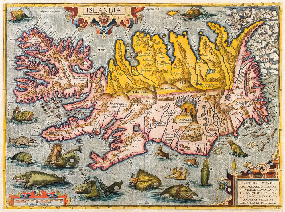Abraham Ortelius map of Iceland