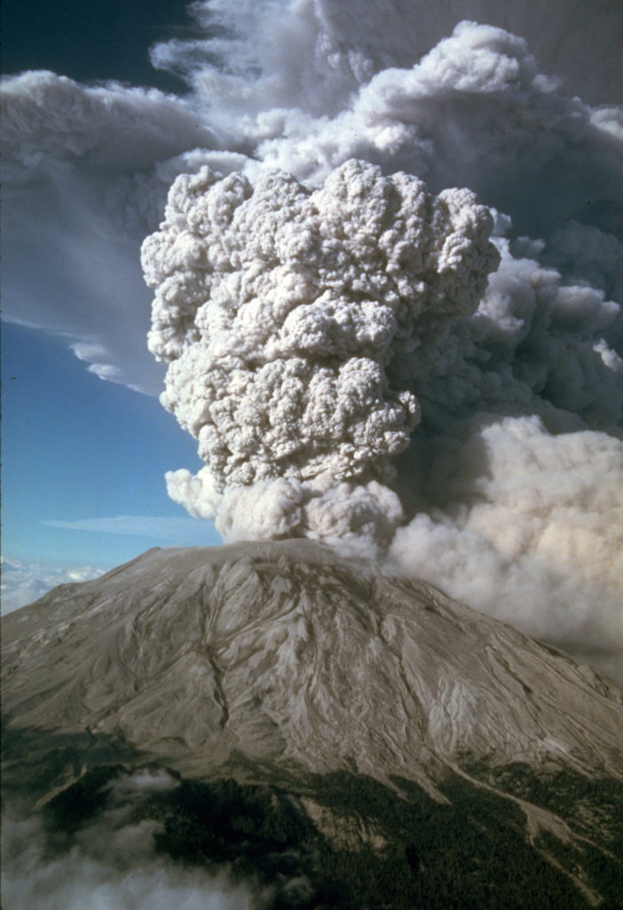 Explosive eruption of Mount St. Helens in 1980 